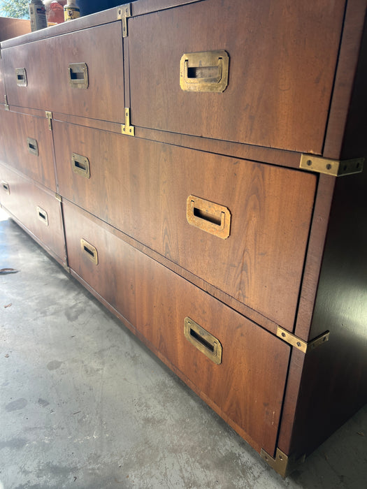 Vintage Henredon Campaign 7 Drawer Chest - #01A90