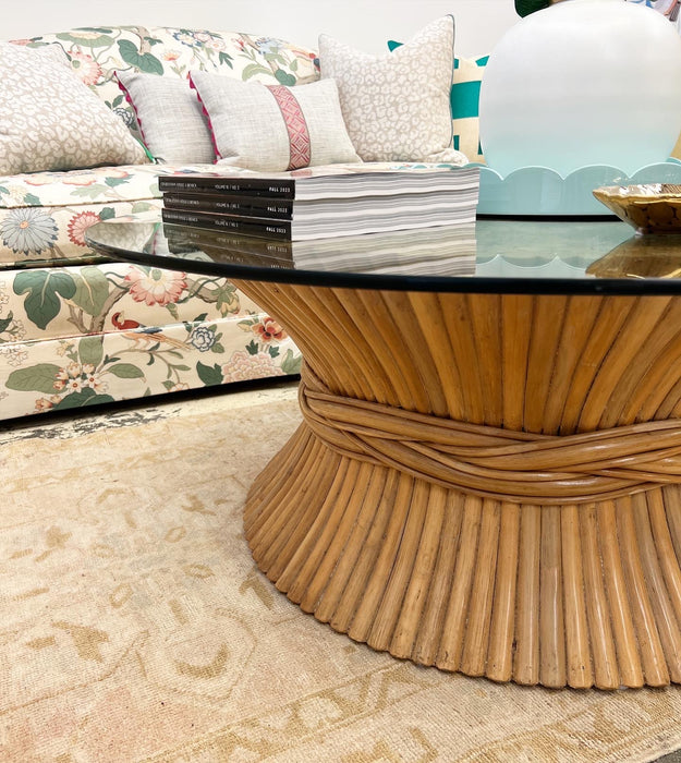 McGuire Sheaf of Wheat Coffee Table