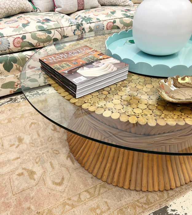 McGuire Sheaf of Wheat Coffee Table