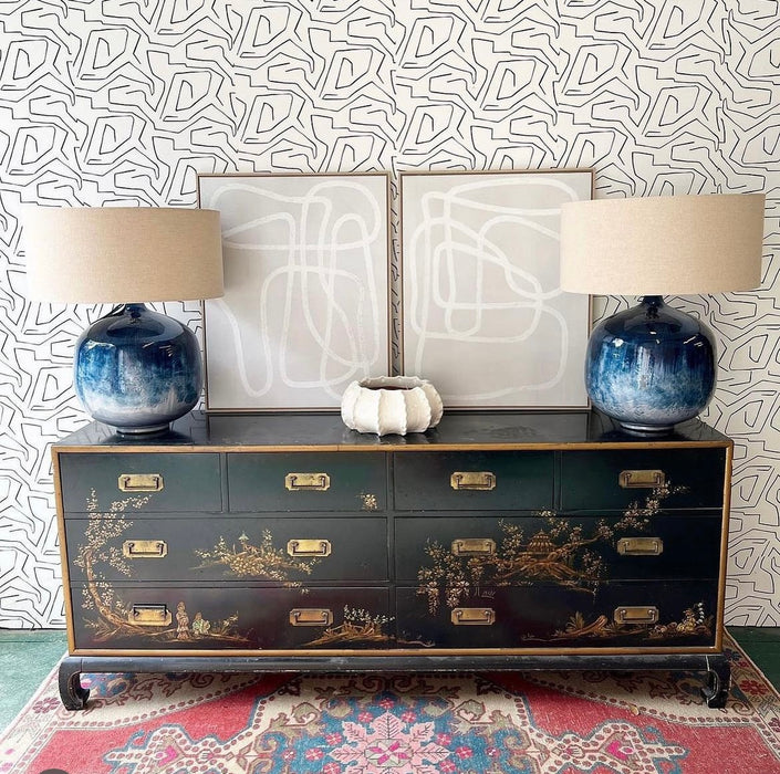 Ming Base Chinoiserie 8 Drawer Credenza - #WH1205