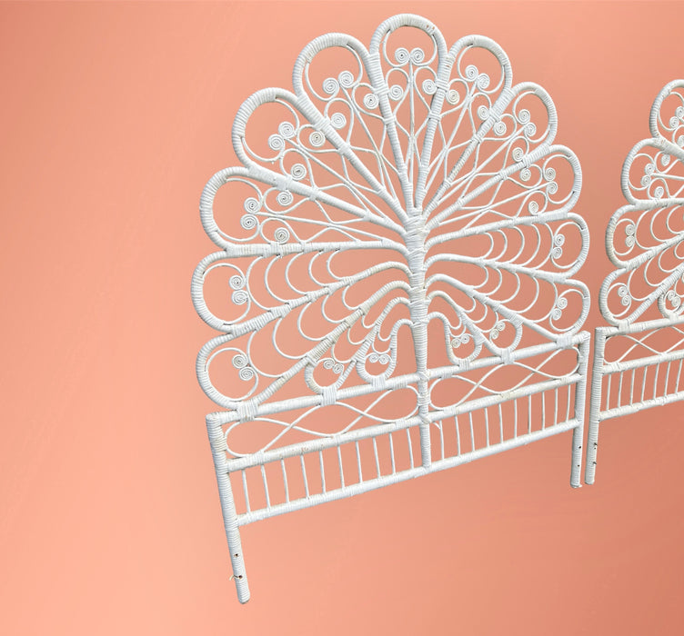 Twin Vintage Peacock Headboard Pair