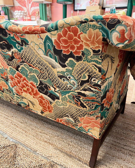 Chinoiserie Camel Back Sofa