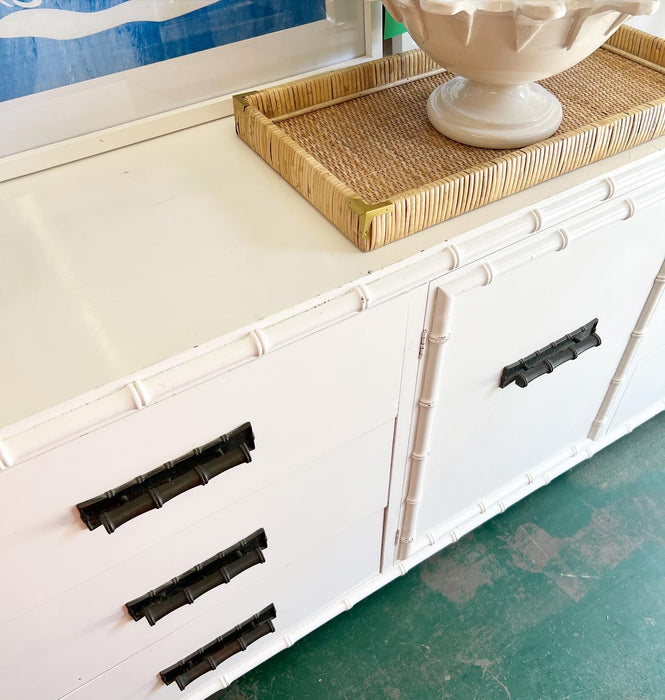 Large Vintage Faux Bamboo Credenza
