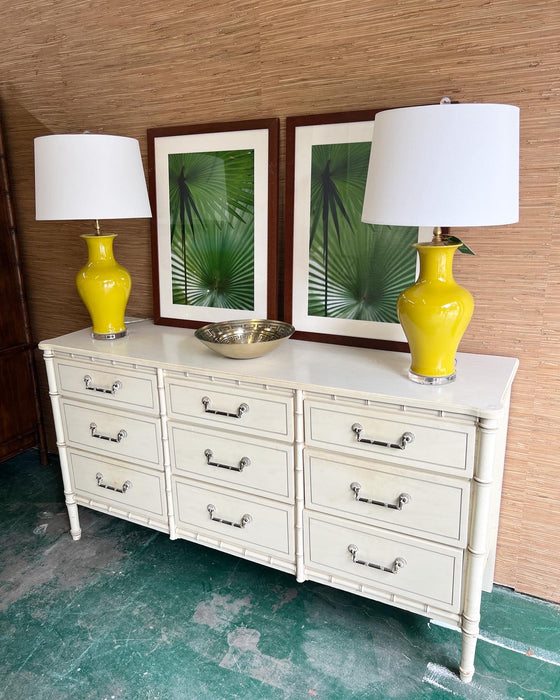 9 Drawer Faux Bamboo Chest