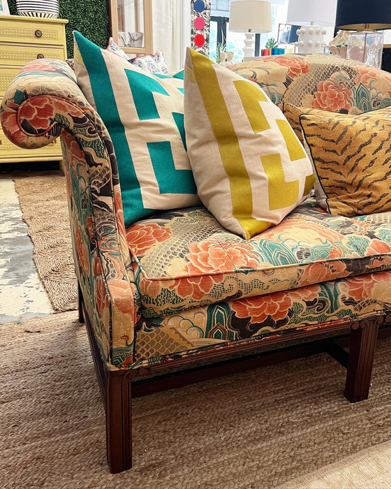Chinoiserie Camel Back Sofa