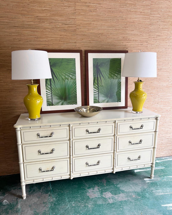 9 Drawer Faux Bamboo Chest