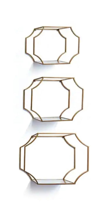 Set of 3 Gold Shelves