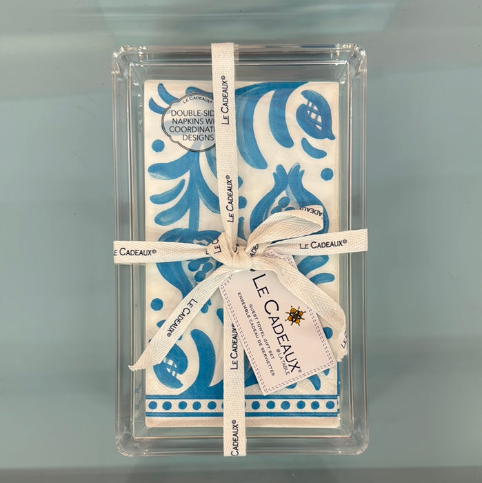 Le Cadeaux Guest Napkin Gift Set - Sicily Teal