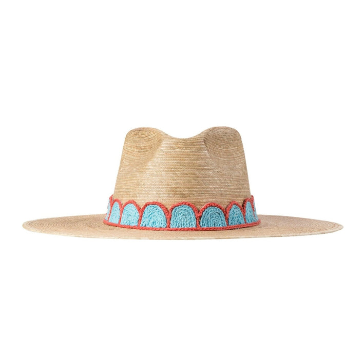 Sunshine Tienda “Gloria” Turquoise Crochet Palm Hat