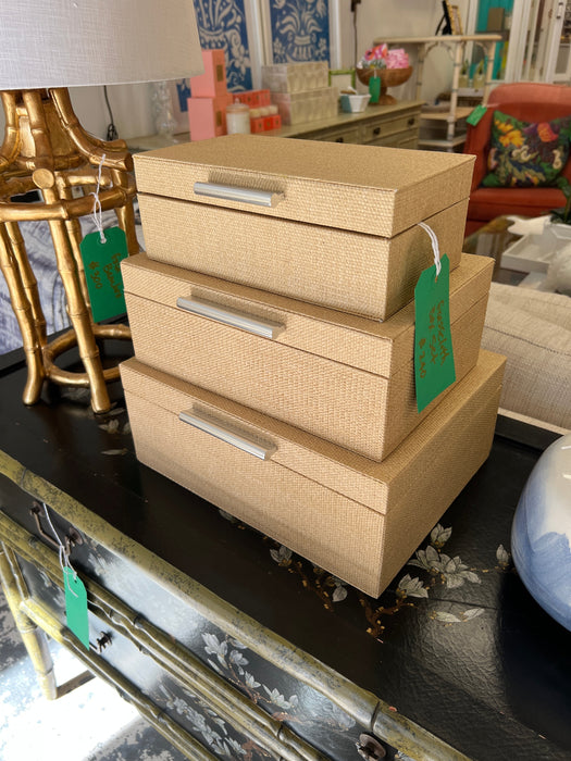 Grasscloth Style Boxes