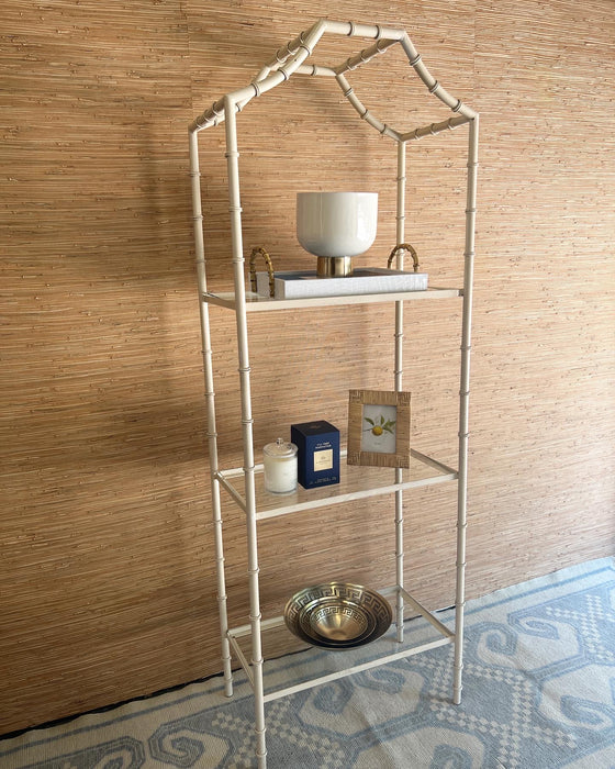 Metal Faux Bamboo Pagoda Shelf