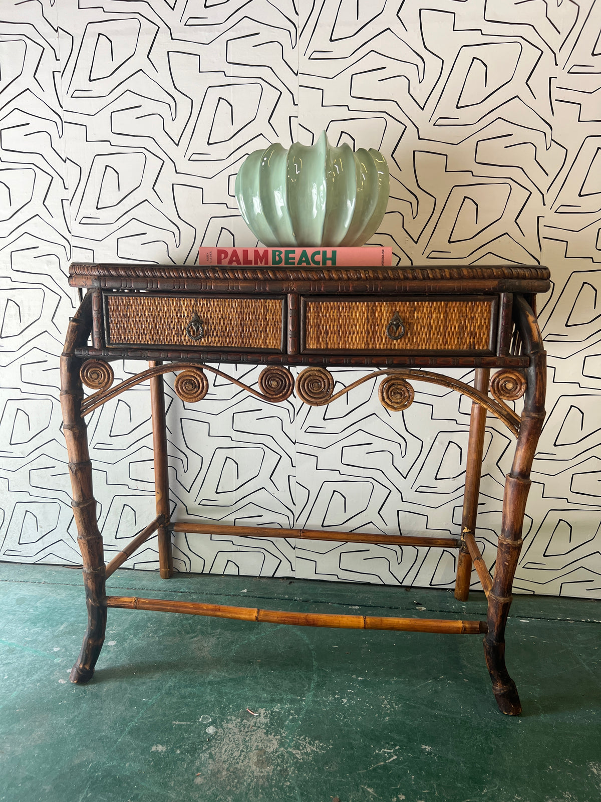 Bamboo Entry Hall Table – One of a Find Charleston