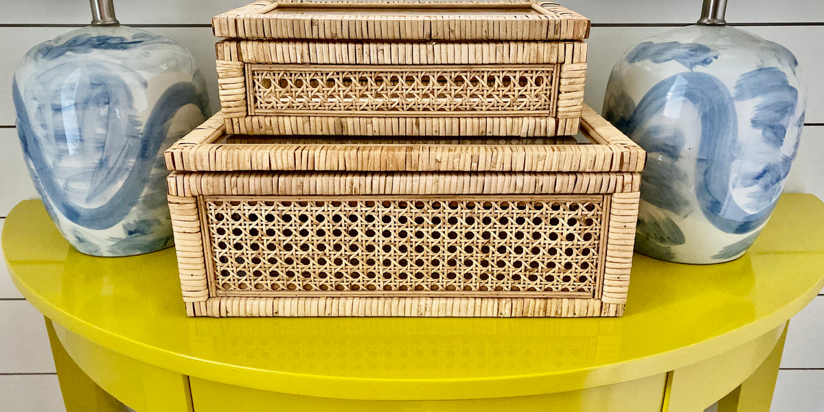 Cane and Rattan Display Boxes One of a Find Charleston