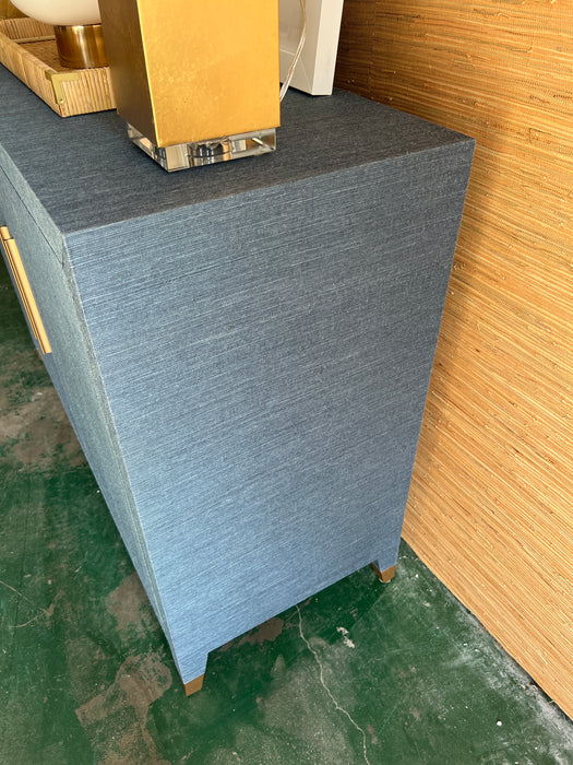 Blue Grasscloth Cabinet