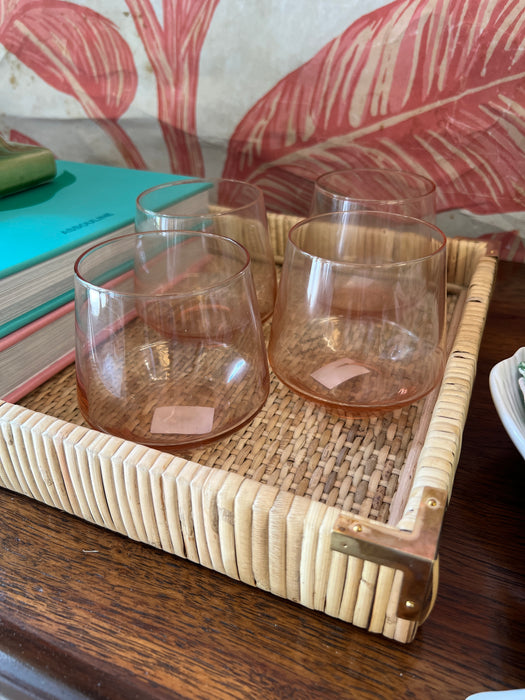 Pink Stemless Wine Glasses - set of 4