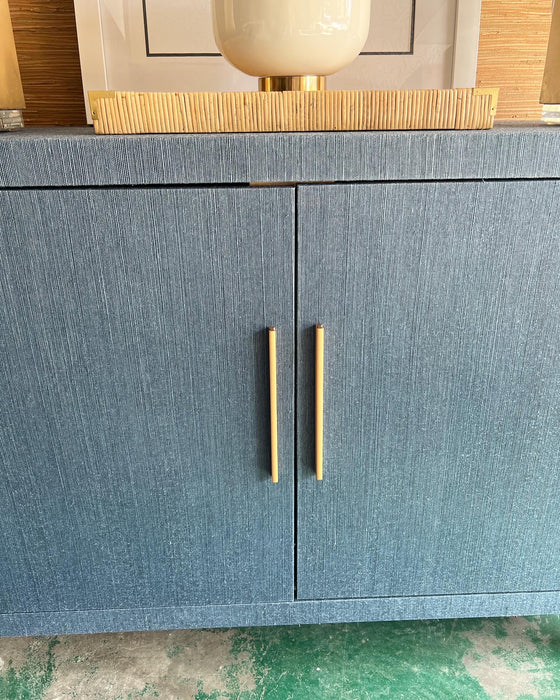 Blue Grasscloth Cabinet