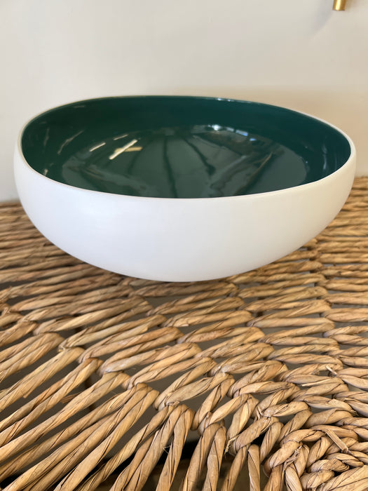 Green and White Lacquered Bowl