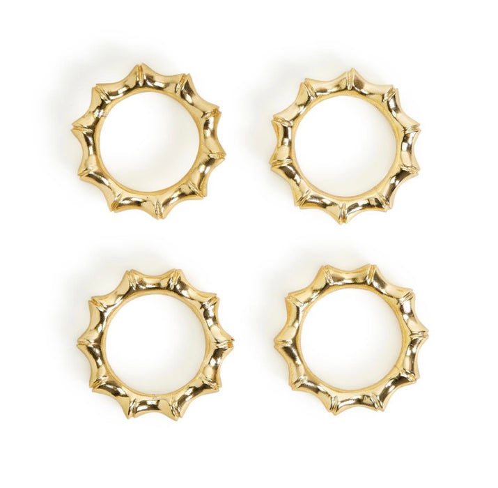 Set of 4 Gold Bamboo Napkin Rings