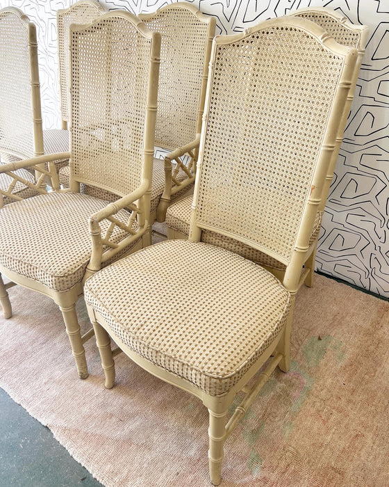 Set of 6 Cane and Bamboo Chairs #03F22