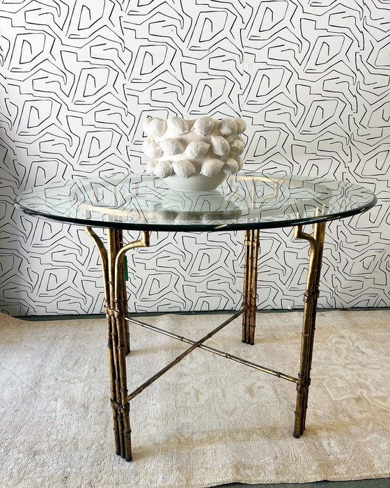 Vintage Gilt Finish Bamboo Table