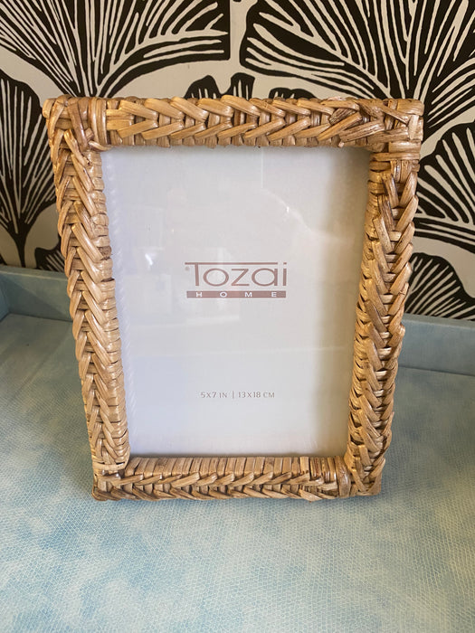 Woven Rattan Photo Frame